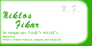 miklos fikar business card